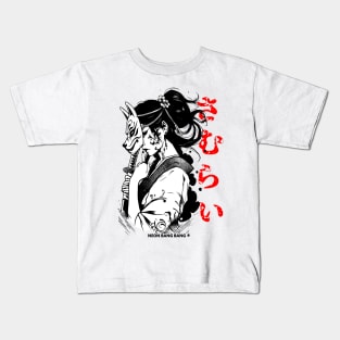 Cyberpunk Geisha Girl Samurai Warrior Anime Streetwear Kids T-Shirt